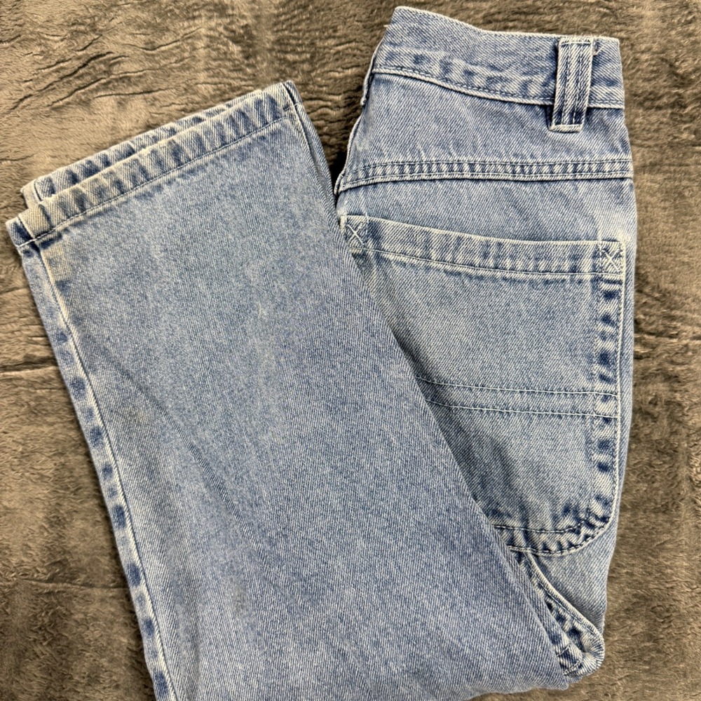 Basic Equipment Boys Light Wash Carpenter Jeans Size 8 Blue Cotton Utility Pants